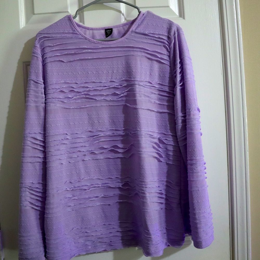 NWOT shein purple ruffle top